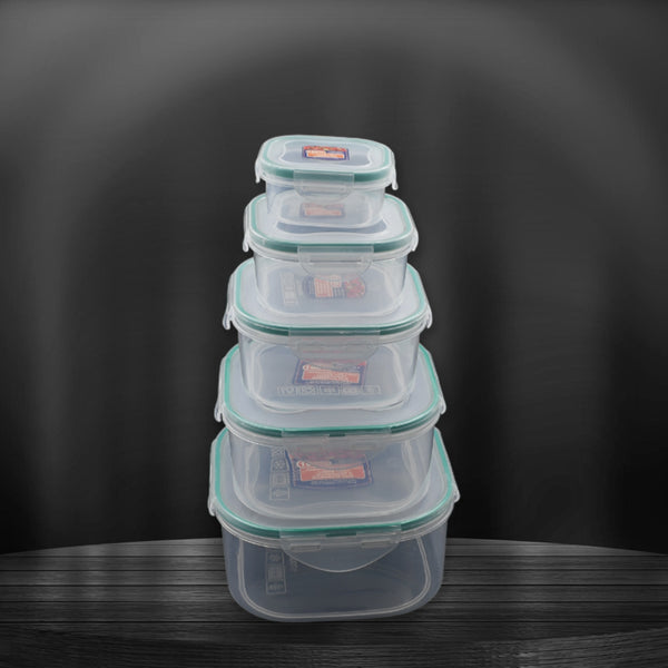 5498 Kitchen Containers Set Fridge Storage Boxes Plastic Containers For Kitchen Organizer Kitchen Accessories Items For Storage Organizer Snap-seal (Lunch Boxstorage Organizer) (5 Ps Set)
