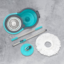 Quick spin mop with steel spin and big bucket for cleaning.