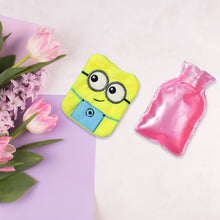 6507 2eye Minions Small Hot Water Bag With Cover For Pain Relief Neck Shoulder Pain And Hand Feet Warmer Menstrual Cramps.