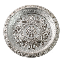 Traditional Silver Finish Plastic Pooja Thali (1 Pc)