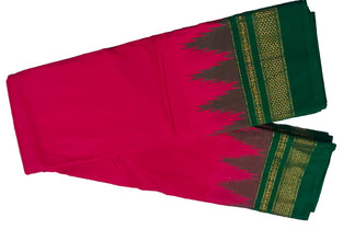 Beautiful Traditional Gadwal Ilkal Saree | Mercerised Cotton with 6.2m length including Contrast Blouse piece | Zari temple border | Traditional Tope Pallu | Irkal Saree