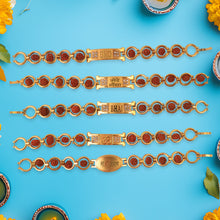 Gold Plated Designer Circular Bead Bracelet Rakhi For Brother (Mix Design  1 Pc)