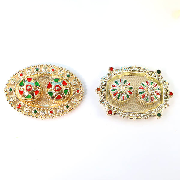 Meenakari Rolichawal Pooja Thali -  (1 Pc  Mix Design)