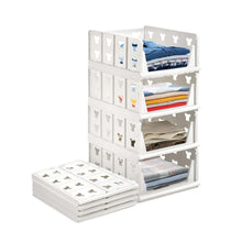 7887 4 Layer Stackable Multifunctional Storagefor Clothes Foldable Drawer Shelf Basket Utility Cart Rack Storage Organizer Cart For Kitchen Pantry Closet Bedroom Bathroom Laundry (4 Layer 1 Pc)