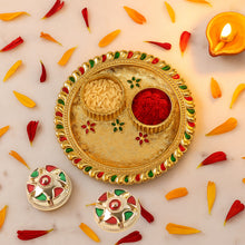 Meenakari Rolichawal Pooja Thali -  (1 Pc  Mix Design)