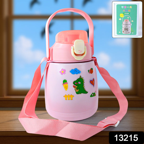 Stainless Steel Vacuum Insulated Water Bottle with Handle & Sticker (700 ML)