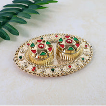 Meenakari Rolichawal Pooja Thali -  (1 Pc  Mix Design)