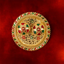 Meenakari Rolichawal Pooja Thali -  (1 Pc  Mix Design)