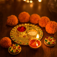 Meenakari Rolichawal Pooja Thali -  (1 Pc  Mix Design)